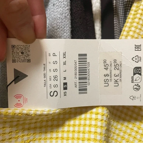 Zara Yellow Gingham Women's Dress - Picture 5 of 5